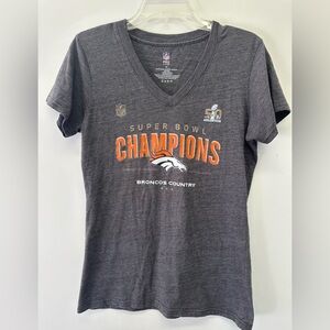 Broncos NFL Pro Line Gray Fitted T-Shirt 50th Anniversary Super Bowl Win